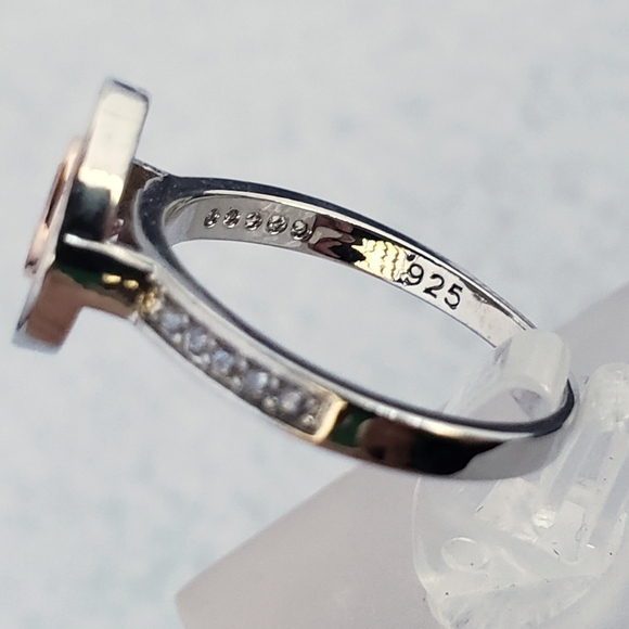 Sterling Bezel Set Pink Ring - Picture 6 of 8